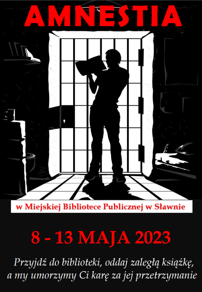 Plakat informujący o amnestii bibliotecznej
