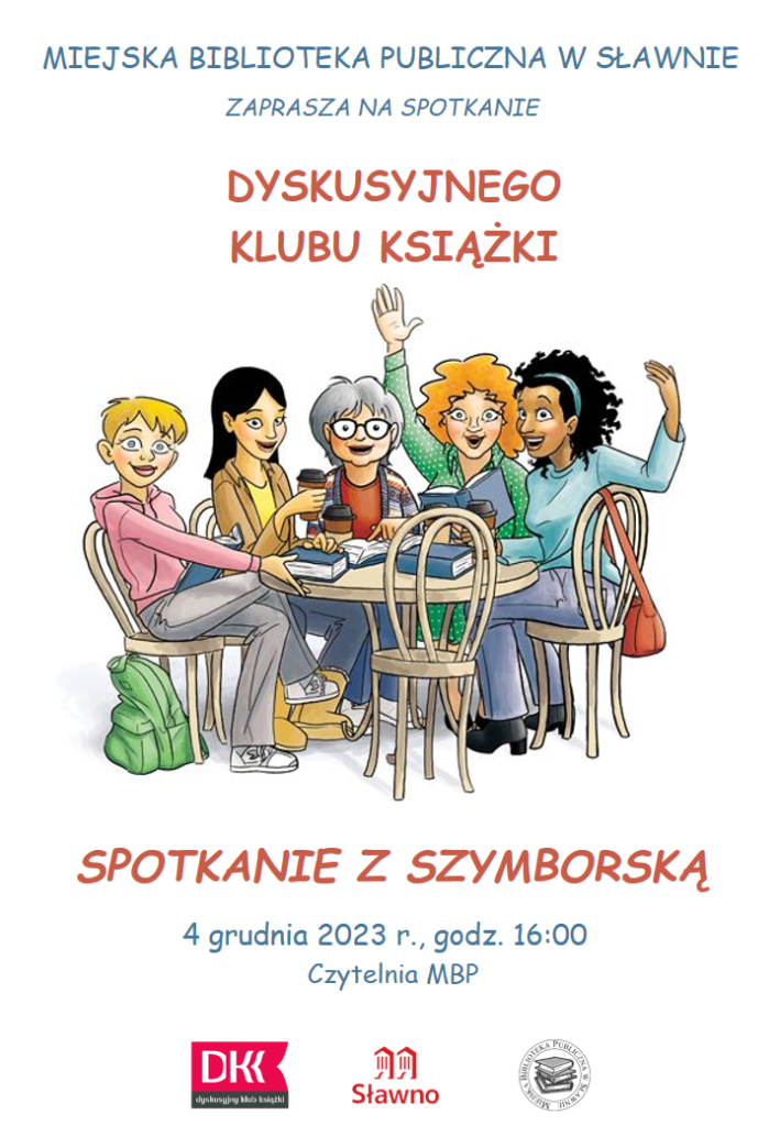Na zdjęciu plakat zapraszający na spotkanie Dyskusyjnego Klubu Książki.