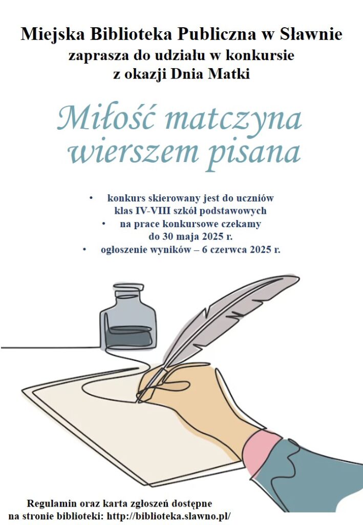 Na zdjęciu plakat informujący o konkursie z okazji Dnia Matki.