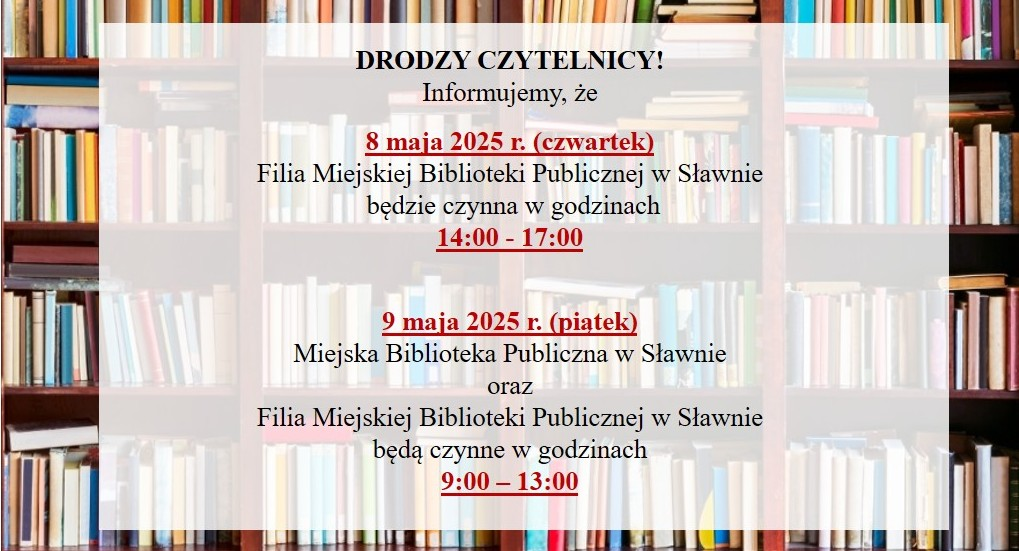 Zdjęcie informujące o zmianie godzin