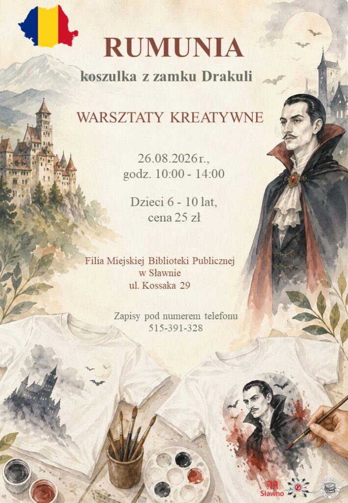 Na zdjęciu plakaty zapraszające na zajęcia wakacyjne w bibliotece.